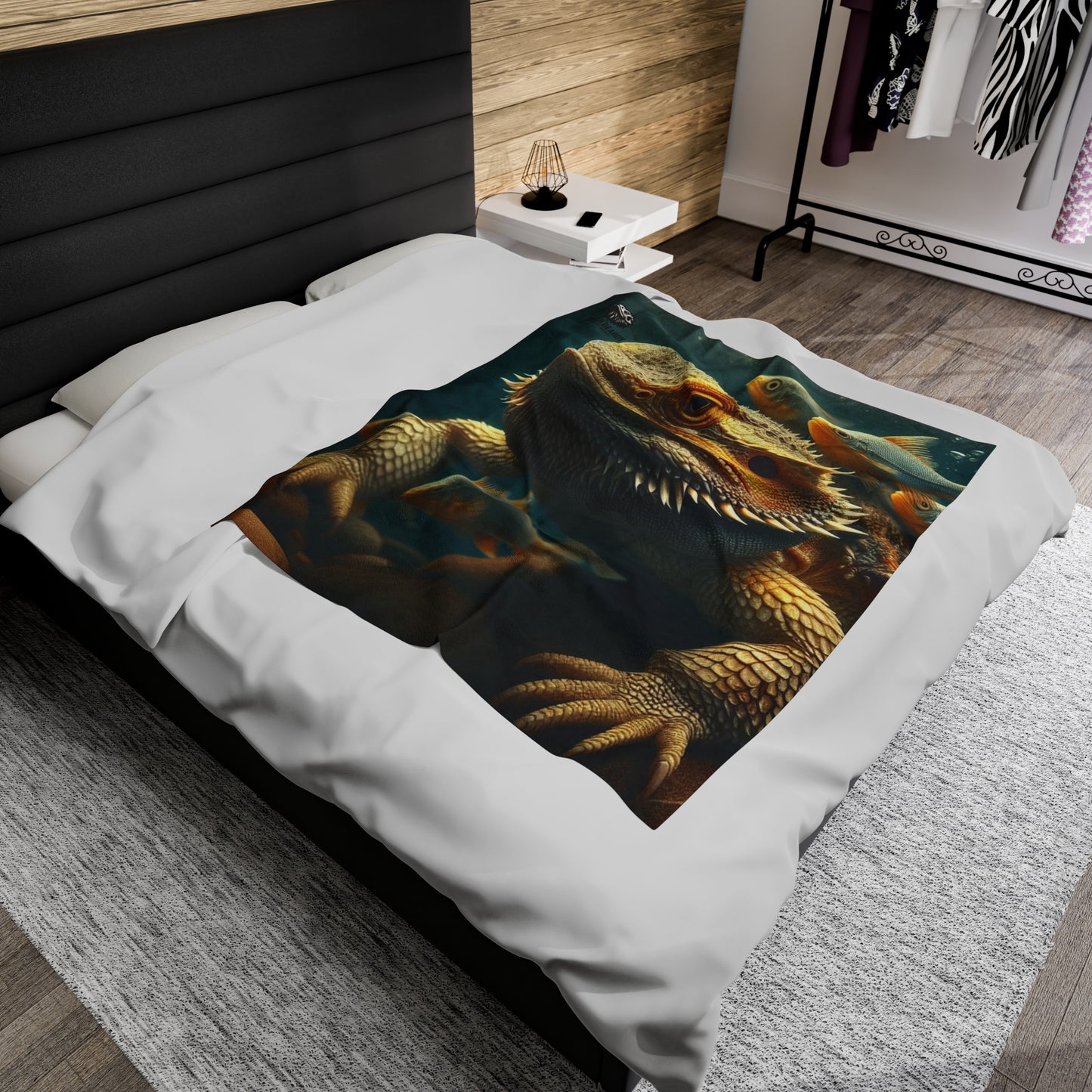 "Underwater Dragon" Velveteen Plush Blanket