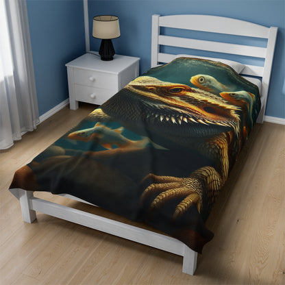 "Underwater Dragon" Velveteen Plush Blanket