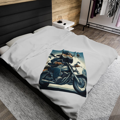 "BlackBeardy Biker" Velveteen Plush Blanket