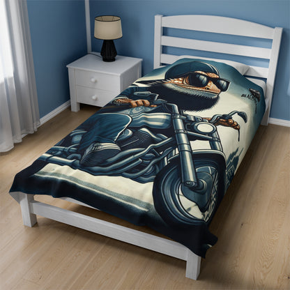 "BlackBeardy Biker" Velveteen Plush Blanket