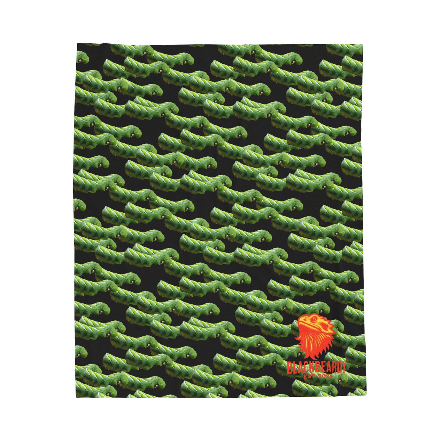 "Green Hornworm" Velveteen Plush Blanket