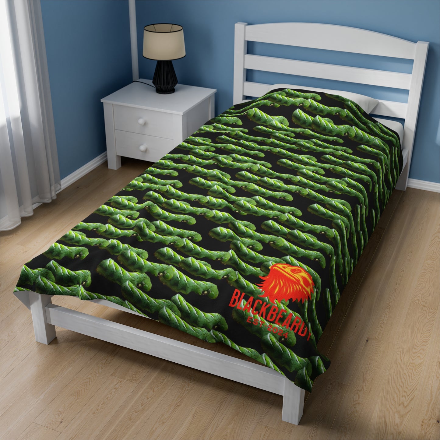 "Green Hornworm" Velveteen Plush Blanket