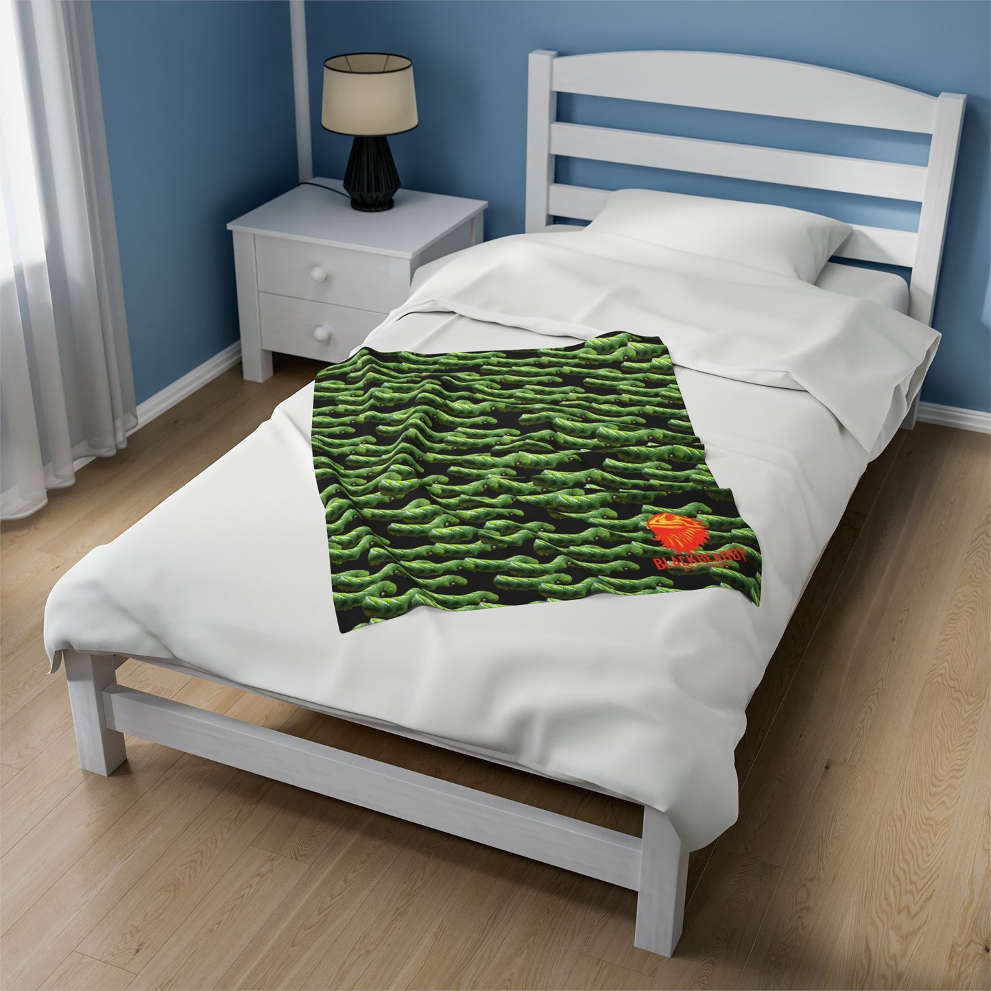 "Green Hornworm" Velveteen Plush Blanket