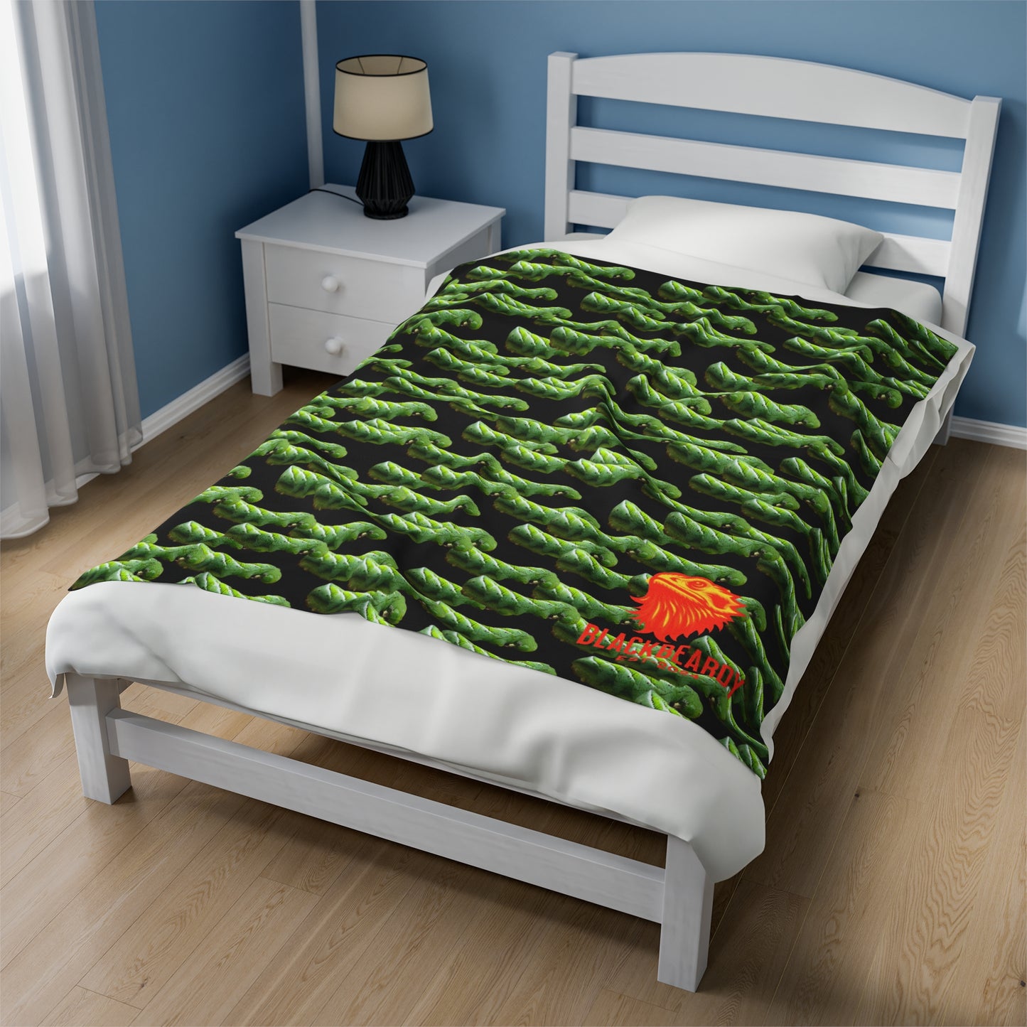 "Green Hornworm" Velveteen Plush Blanket