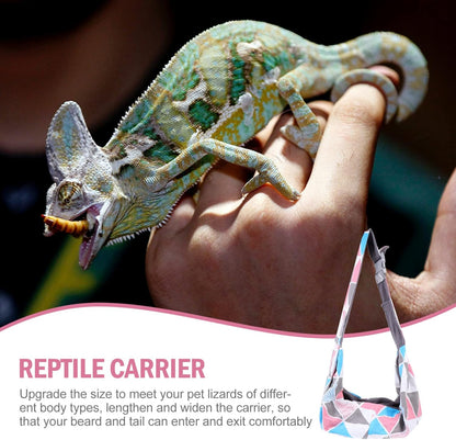 Reptile Carrier Sling Adjustable Bearded Dragon Carrier Bag Pouch Holder for Travel Reptile Small Animals Pets Clothes Tank Accessories