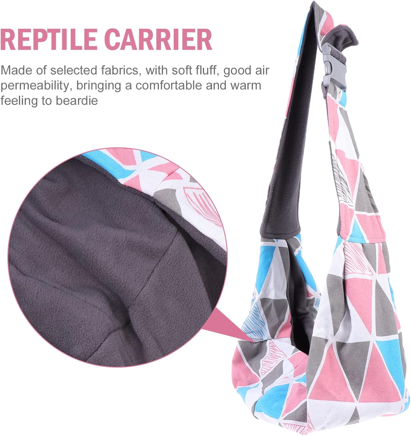 Reptile Carrier Sling Adjustable Bearded Dragon Carrier Bag Pouch Holder for Travel Reptile Small Animals Pets Clothes Tank Accessories