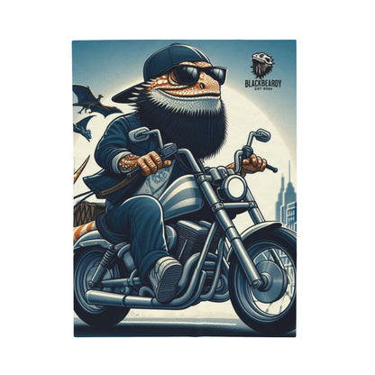 "BlackBeardy Biker" Velveteen Plush Blanket