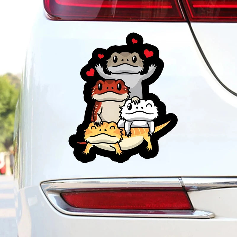 Cute Bearded Dragon Family Sticker Decal 